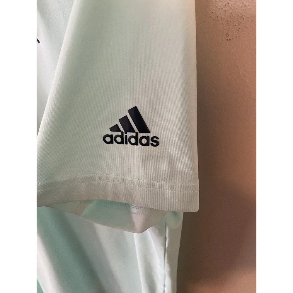 Adidas Golf Polo Shirt Mens Medium Light Green Performance Stretch TGA